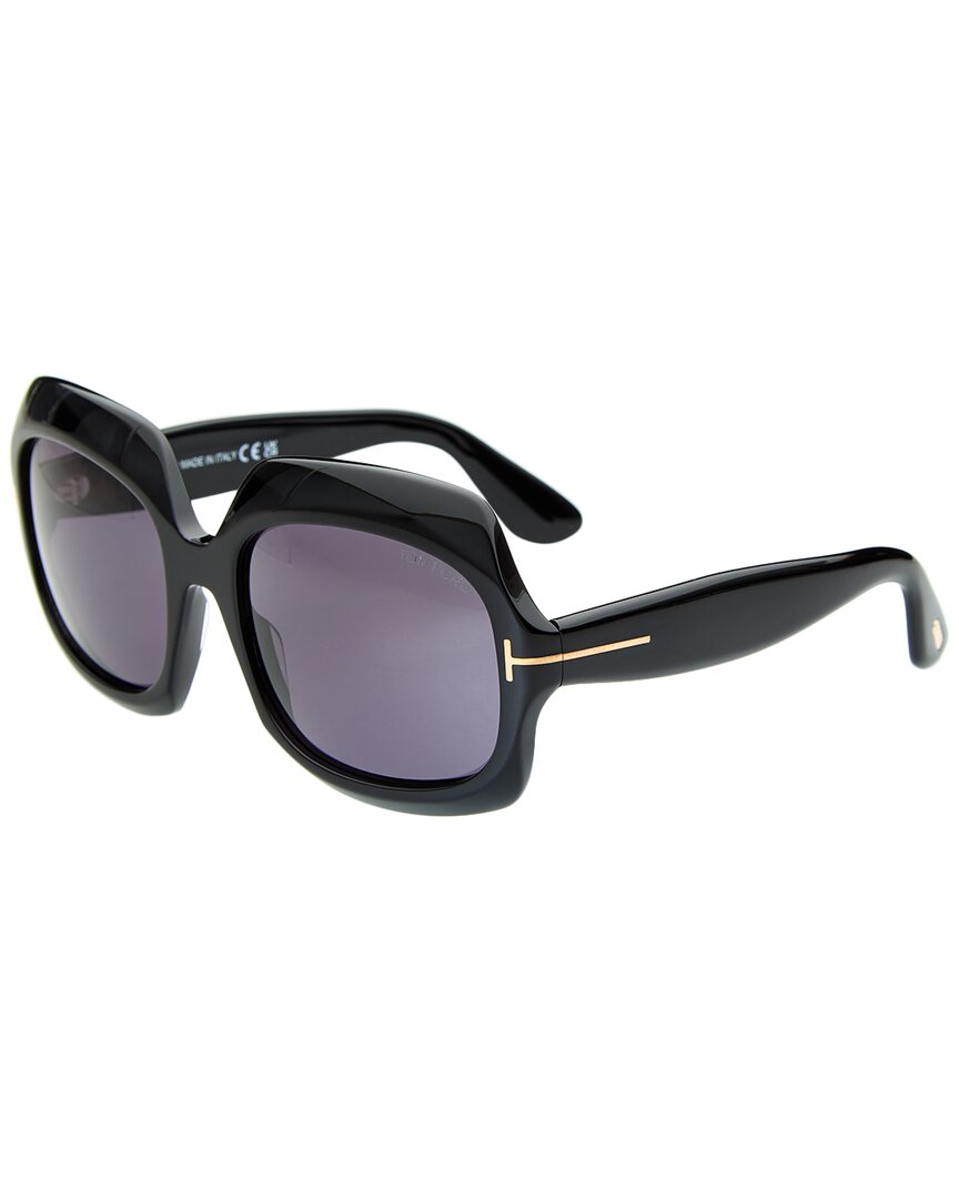 Tom Ford | Womens | Ren 60mm Sunglasses | Shiny Black | Smoke Lens