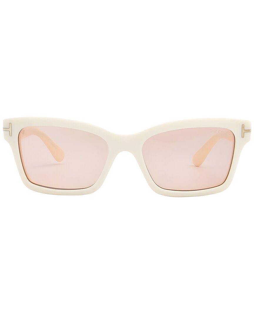 Tom Ford | Womens | FT1085 54mm Sunglasses - I | Ivory | Violet Lens