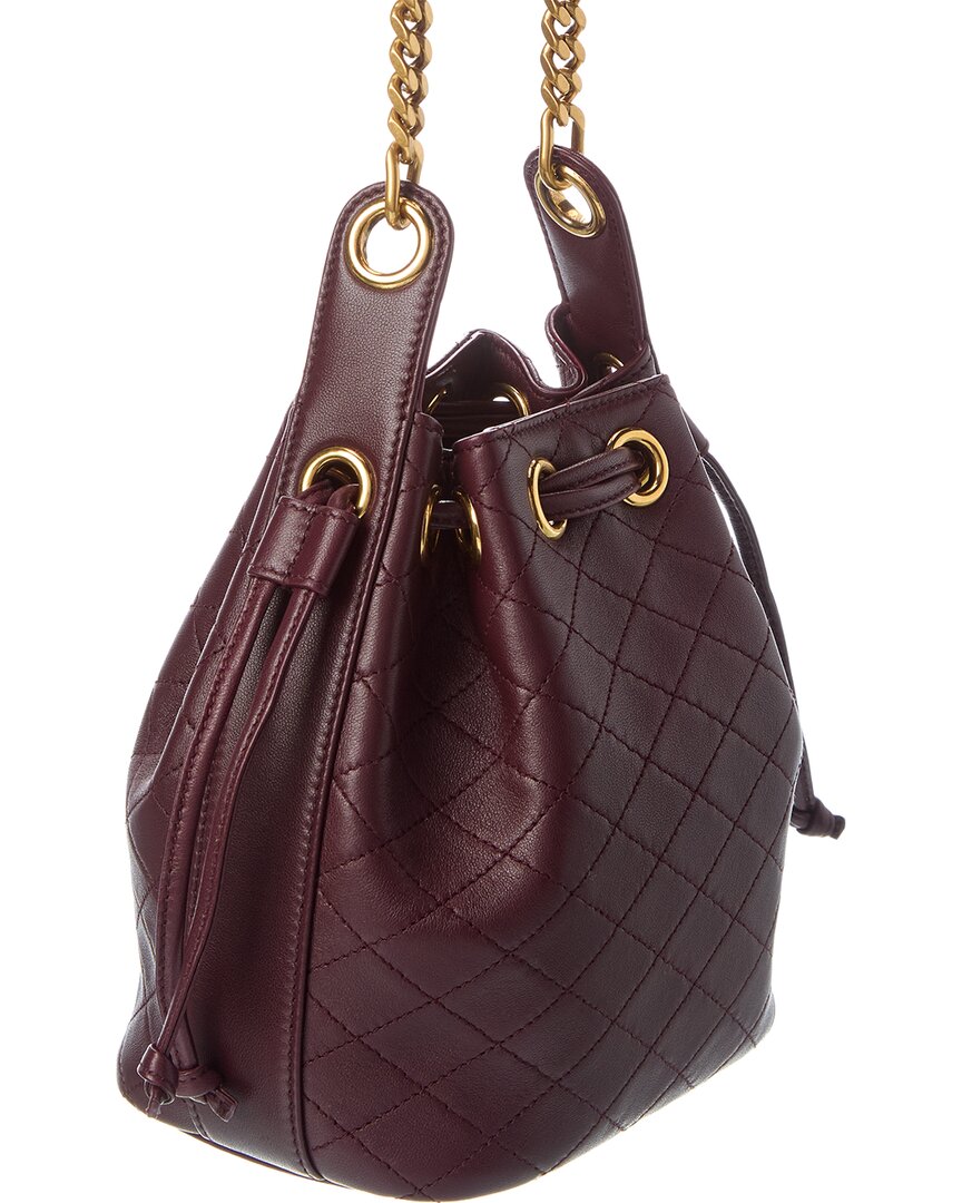 Saint Laurent | Womens | Joe Mini Quilted Leather Bucket Bag | Red