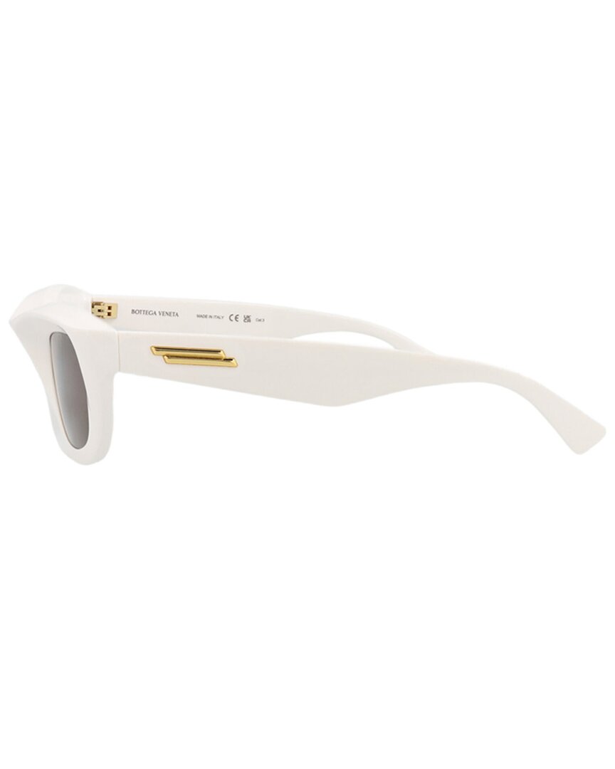 Bottega Veneta | Unisex | 54mm Sunglasses | Shiny Ivory | Brown Tinted Lens