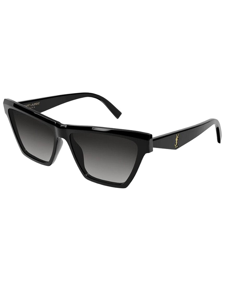 Saint Laurent | Womens | 58mm Sunglasses | Shiny Black | Black Lens