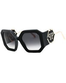 Philipp Plein | Womens | PHILIPP PLEIN SPP067 54mm Sunglasses | Black | Grey Gradient Lens