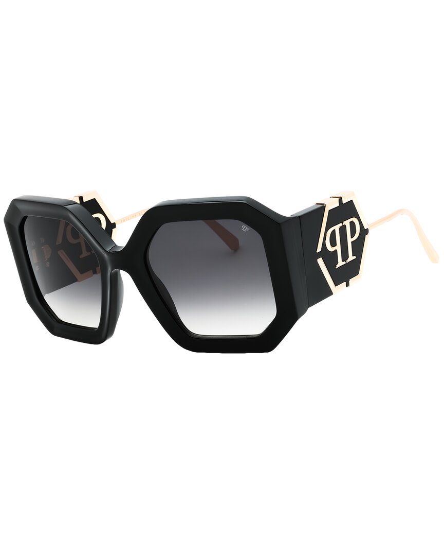 Philipp Plein | Womens | PHILIPP PLEIN SPP067 54mm Sunglasses | Black | Grey Gradient Lens