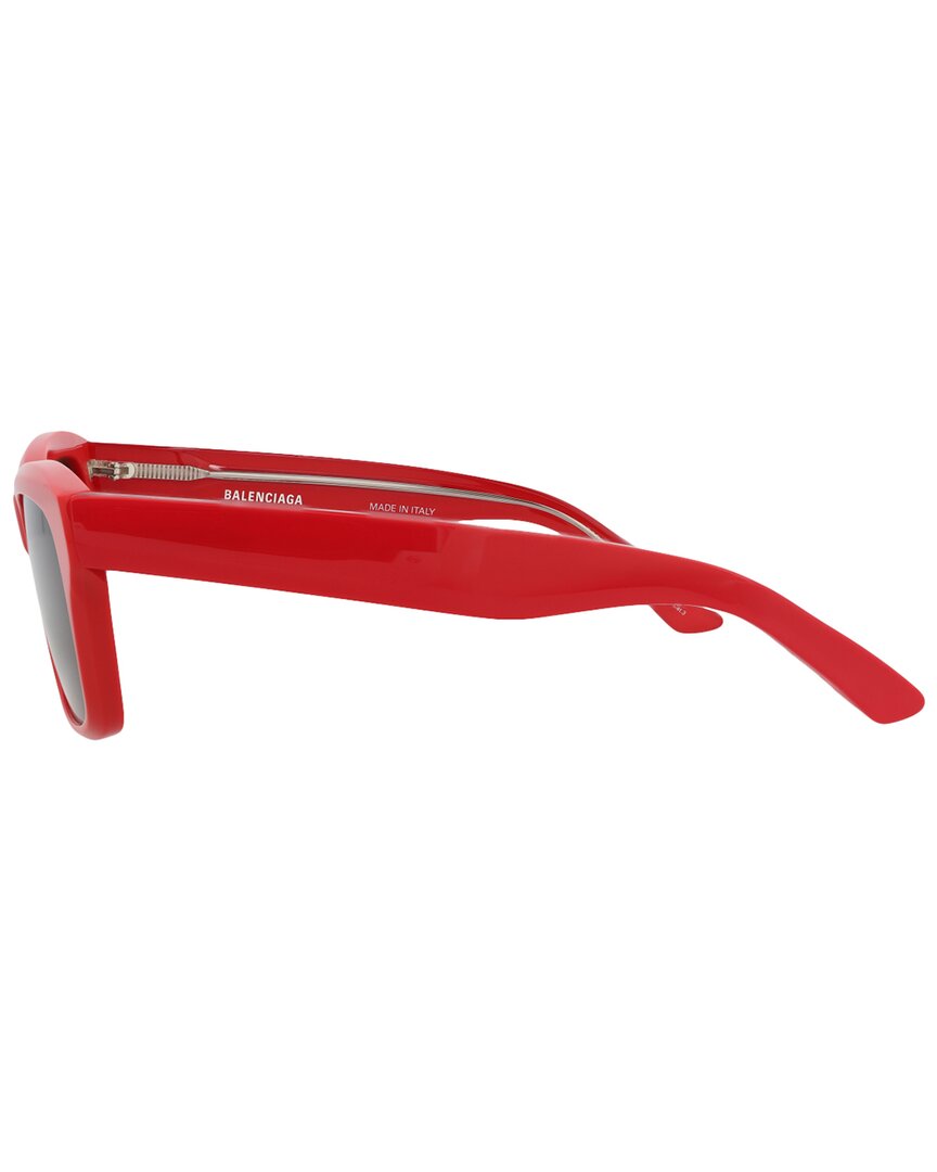 Balenciaga | Unisex | 55mm Sunglasses | Shiny Bright Red | Grey Tinted Lens