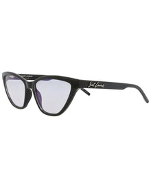 Saint Laurent | Womens | 56mm Sunglasses | Shiny Black | Neutral Grey Lens