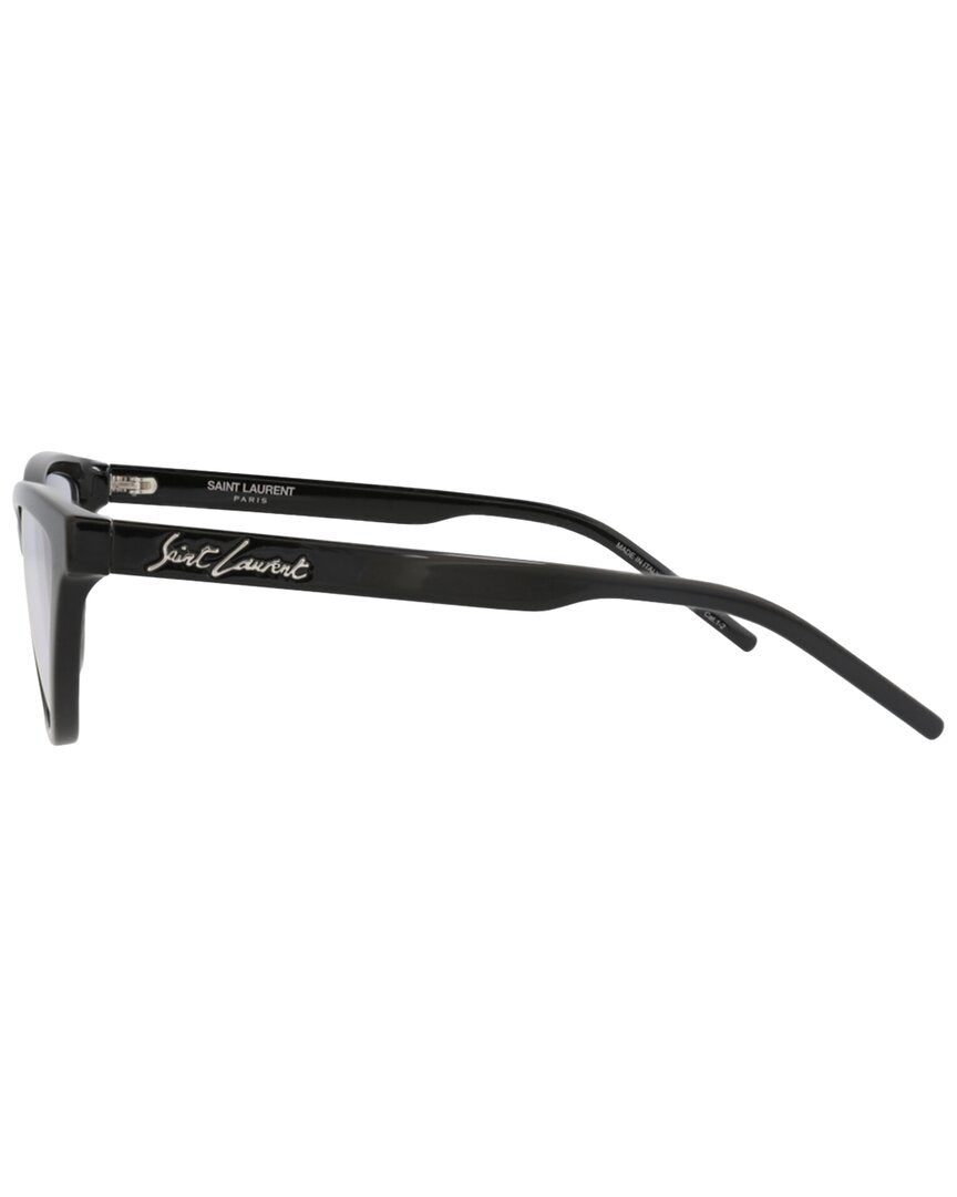 Saint Laurent | Womens | 56mm Sunglasses | Shiny Black | Neutral Grey Lens