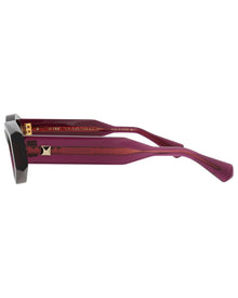 Valentino | Unisex | VLS-101B 51mm Sunglasses | Crystal Purple/Yellow Gold | Dark Grey Lens