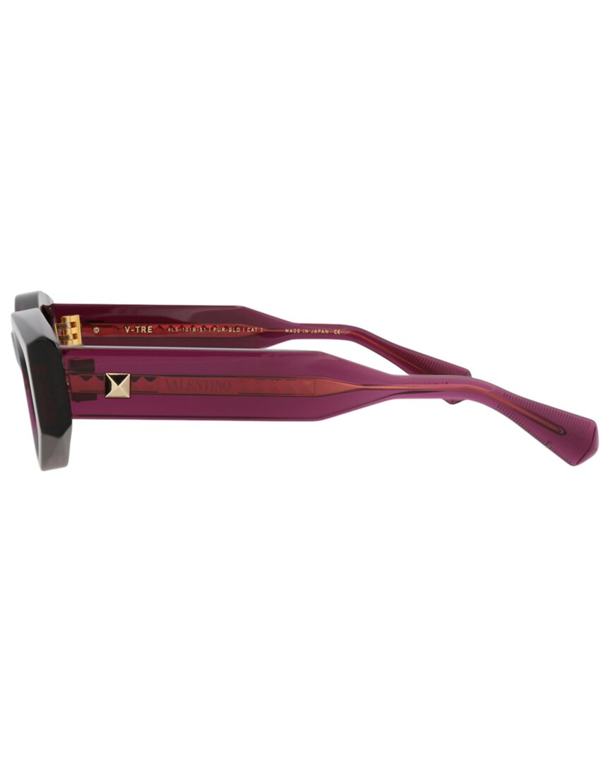 Valentino | Unisex | VLS-101B 51mm Sunglasses | Crystal Purple/Yellow Gold | Dark Grey Lens