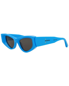 Balenciaga | Womens | 48mm Sunglasses | Shiny Azure | Grey Lens