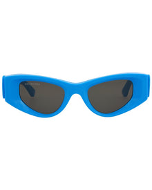 Balenciaga | Womens | 48mm Sunglasses | Shiny Azure | Grey Lens