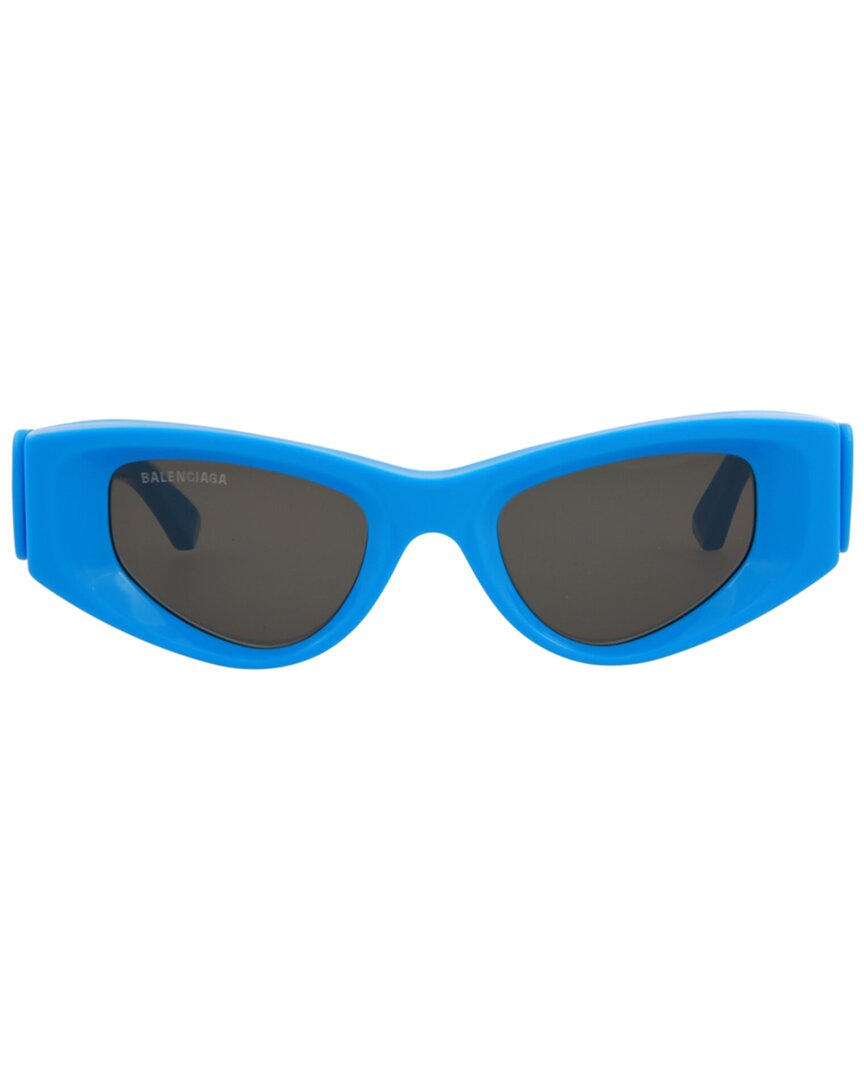 Balenciaga | Womens | 48mm Sunglasses | Shiny Azure | Grey Lens