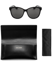 Saint Laurent | Womens | SL23 58mm Sunglasses | Black | Grey Lens