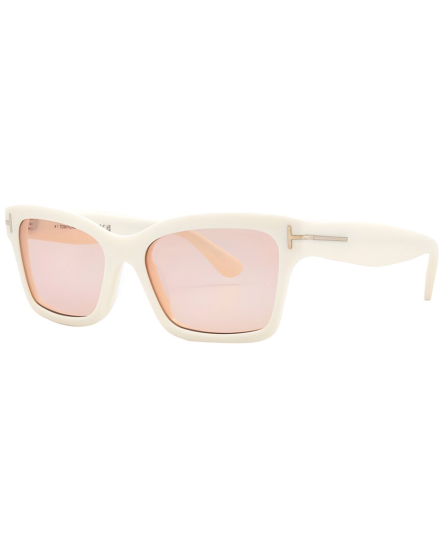Tom Ford | Womens | FT1085 54mm Sunglasses - II | Ivory | Violet Lens