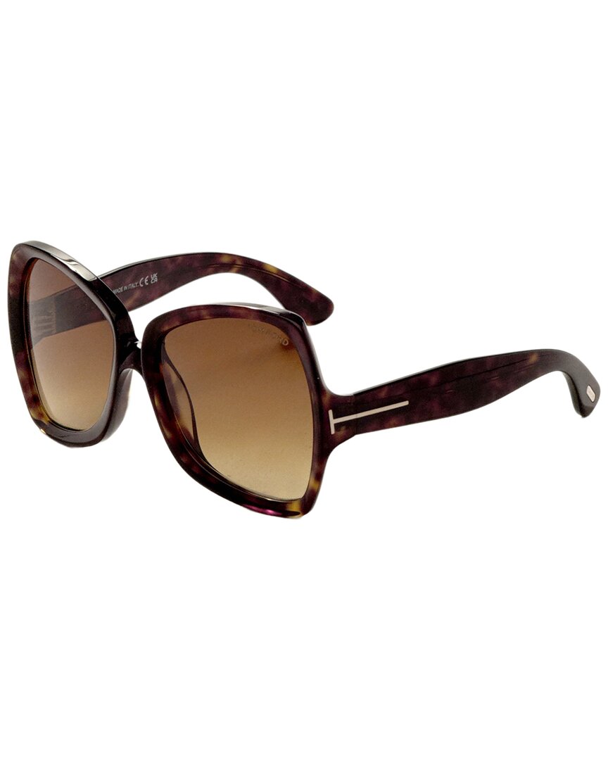Tom Ford | Womens | FT1222 60mm Sunglasses | Dark Havana | Brown Gradient Lens