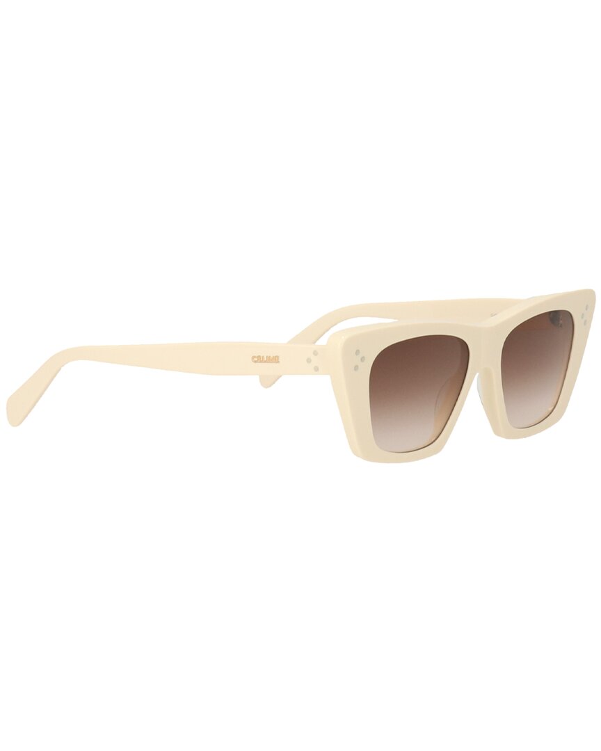 CELINE | Womens | Cl40187I5125F 51mm Polarized Sunglasses | Ivory | Brown Gradient Polarized Lens