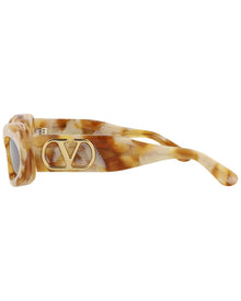 Valentino | Womens | 178D57 57mm Sunglasses | Ivory Marble/Light Gold | Brown Lens