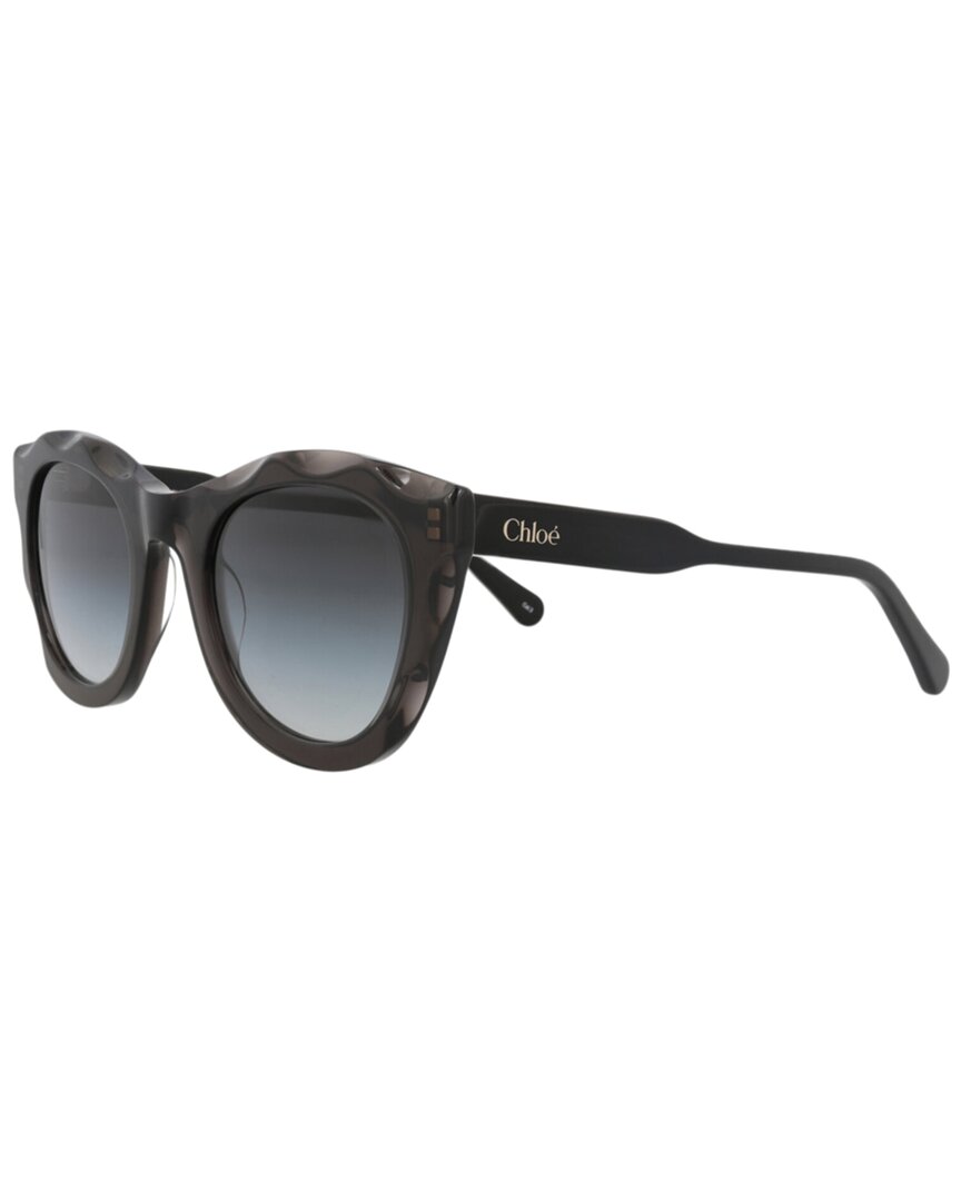 Chloe | Womens | 50mm Sunglasses | Transparent Dark Gray | Grey Gradient Lens