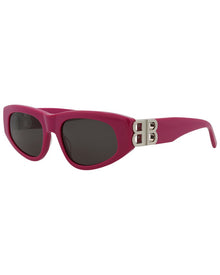 Balenciaga | Womens | BB0095S 53mm Sunglasses | Shiny Fuchsia | Grey Tinted Lens