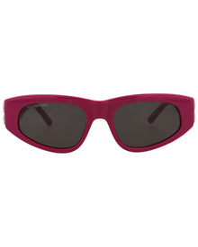 Balenciaga | Womens | BB0095S 53mm Sunglasses | Shiny Fuchsia | Grey Tinted Lens
