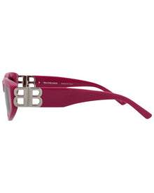 Balenciaga | Womens | BB0095S 53mm Sunglasses | Shiny Fuchsia | Grey Tinted Lens