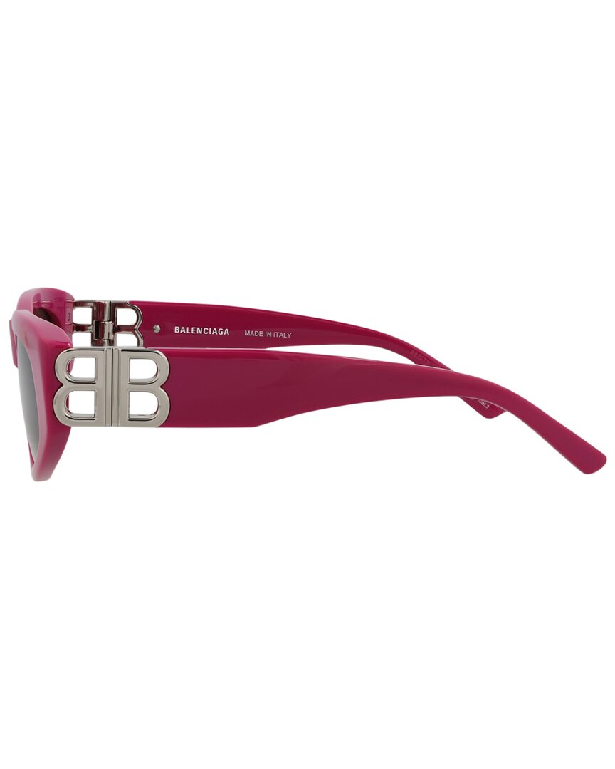 Balenciaga | Womens | BB0095S 53mm Sunglasses | Shiny Fuchsia | Grey Tinted Lens