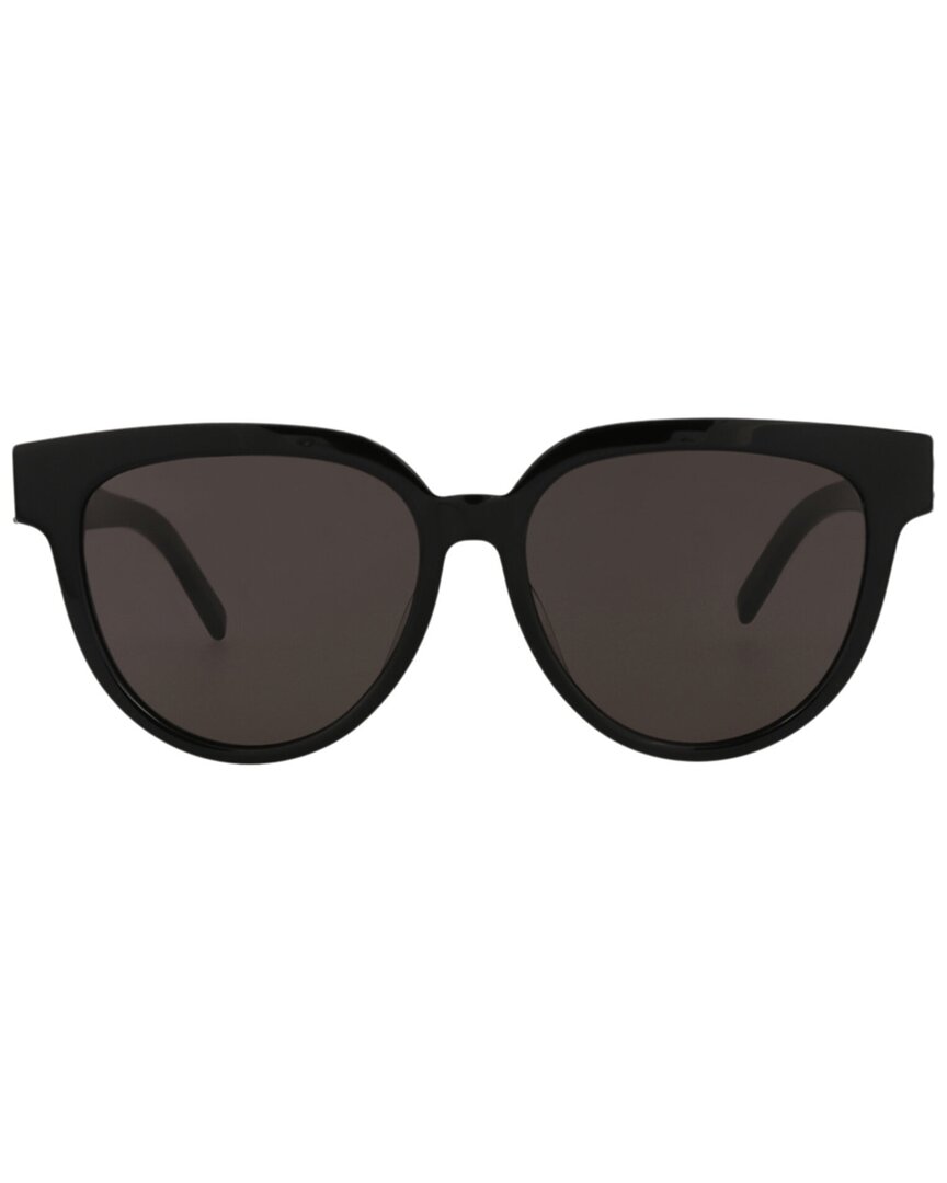 Saint Laurent | Womens | 16mm Sunglasses | Shiny Black | Black Tinted Lens