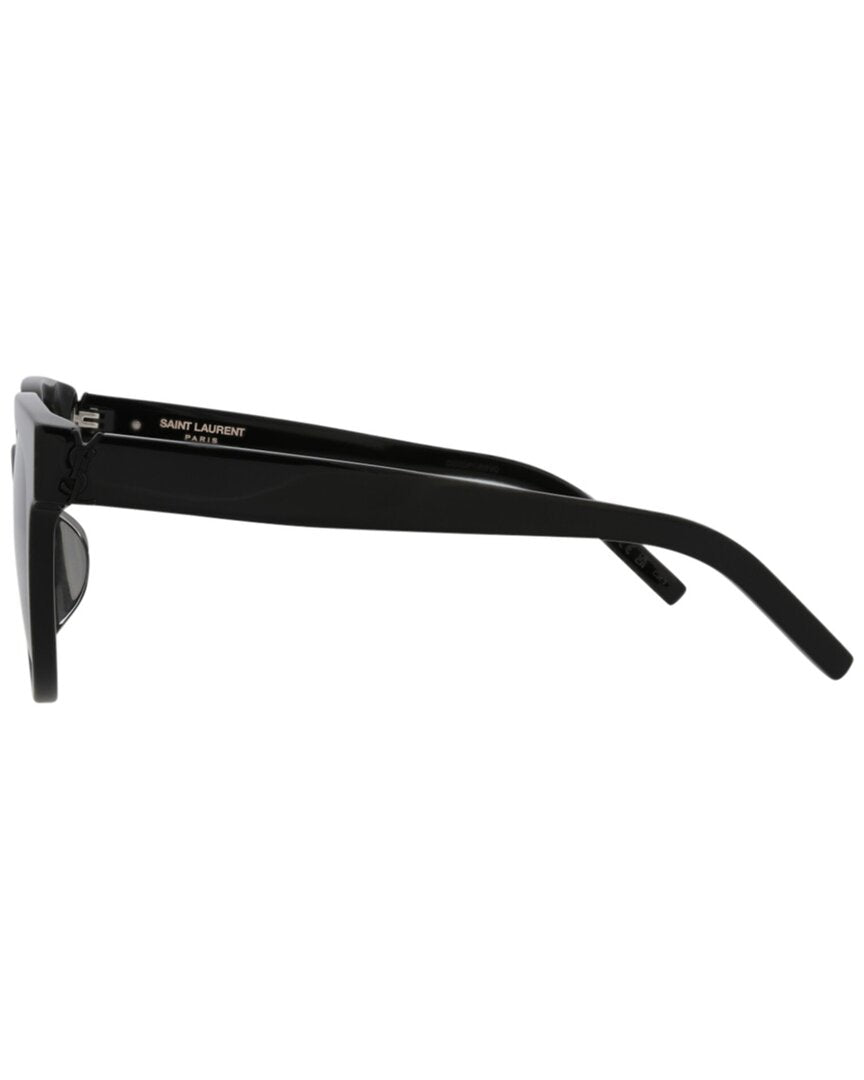 Saint Laurent | Womens | 16mm Sunglasses | Shiny Black | Black Tinted Lens