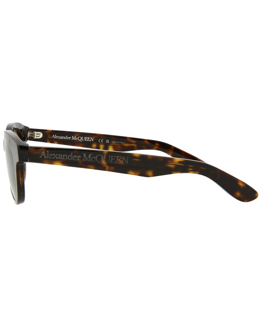 Alexander McQueen | Unisex | AM0383S 145mm Sunglasses | Havana Brown | Brown Lens