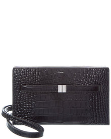 TOTEME | Womens | Croc-Embossed Leather Crossbody - II | Black