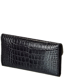 TOTEME | Womens | T-Lock Croc-Embossed Leather Continental Wallet | Black