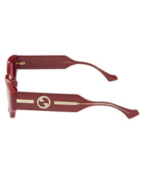 Gucci | Womens | GG1558SK 51mm Sunglasses | Burgundy | Red Lens