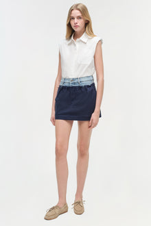 Womens | Hampton Denim Combo Mini Skirt | Midnight Multi