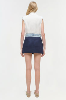 Womens | Hampton Denim Combo Mini Skirt | Midnight Multi