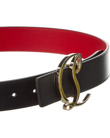 Christian Louboutin | Womens | Logo Leather Belt | Black