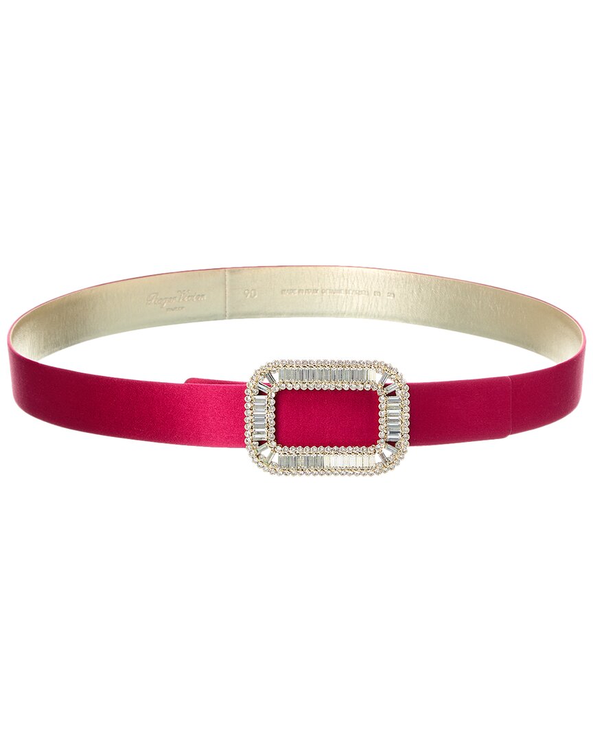 Roger Vivier | Womens | Centure Pilgrim Satin & Leather Belt | Pink