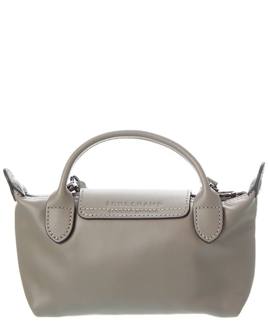 Longchamp | Unisex | Le Pliage Xtra XS Leather Pouch | Grey