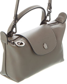 Longchamp | Unisex | Le Pliage Xtra XS Leather Pouch | Grey