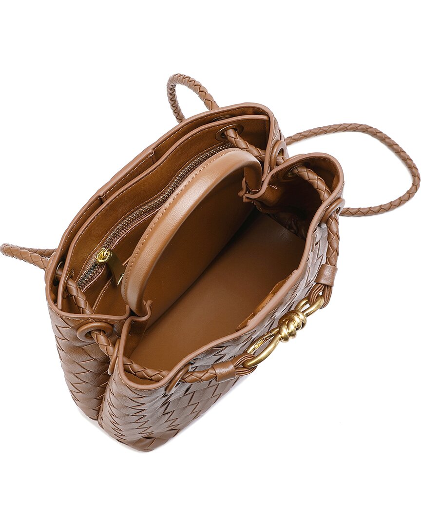 Tiffany & Fred Paris | Womens | Woven Leather Top Handle Bag | caramel