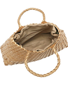 Tiffany & Fred Paris | Womens | Hand-Woven Leather Tote | Gold