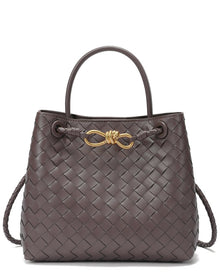 Tiffany & Fred Paris | Womens | Hand-Woven Leather Messenger Bag | Brown