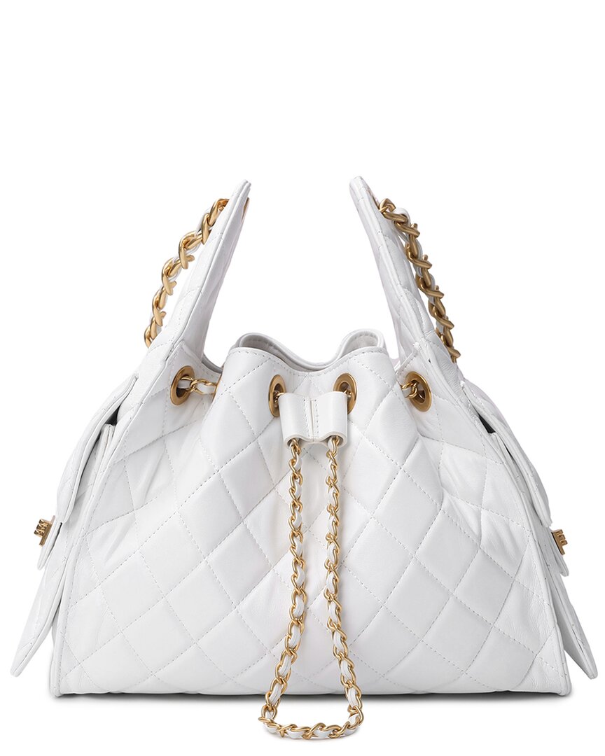 Tiffany & Fred Paris | Womens | Quilted Leather Shoulder Bag | White
