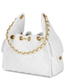 Tiffany & Fred Paris | Womens | Quilted Leather Shoulder Bag | White