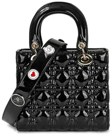 Tiffany & Fred Paris | Womens | Mini Quilted Patent Satchel | Black