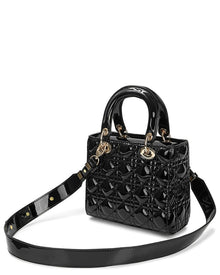 Tiffany & Fred Paris | Womens | Mini Quilted Patent Satchel | Black