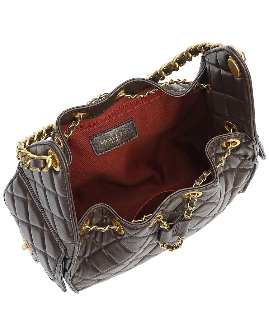 Tiffany & Fred Paris | Womens | Quilted Leather Shoulder Bag | Brown