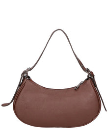 Chiara Ferretti | Womens | Leather Shoulder Bag w/ Gunmetal Tone Hardware | Brown