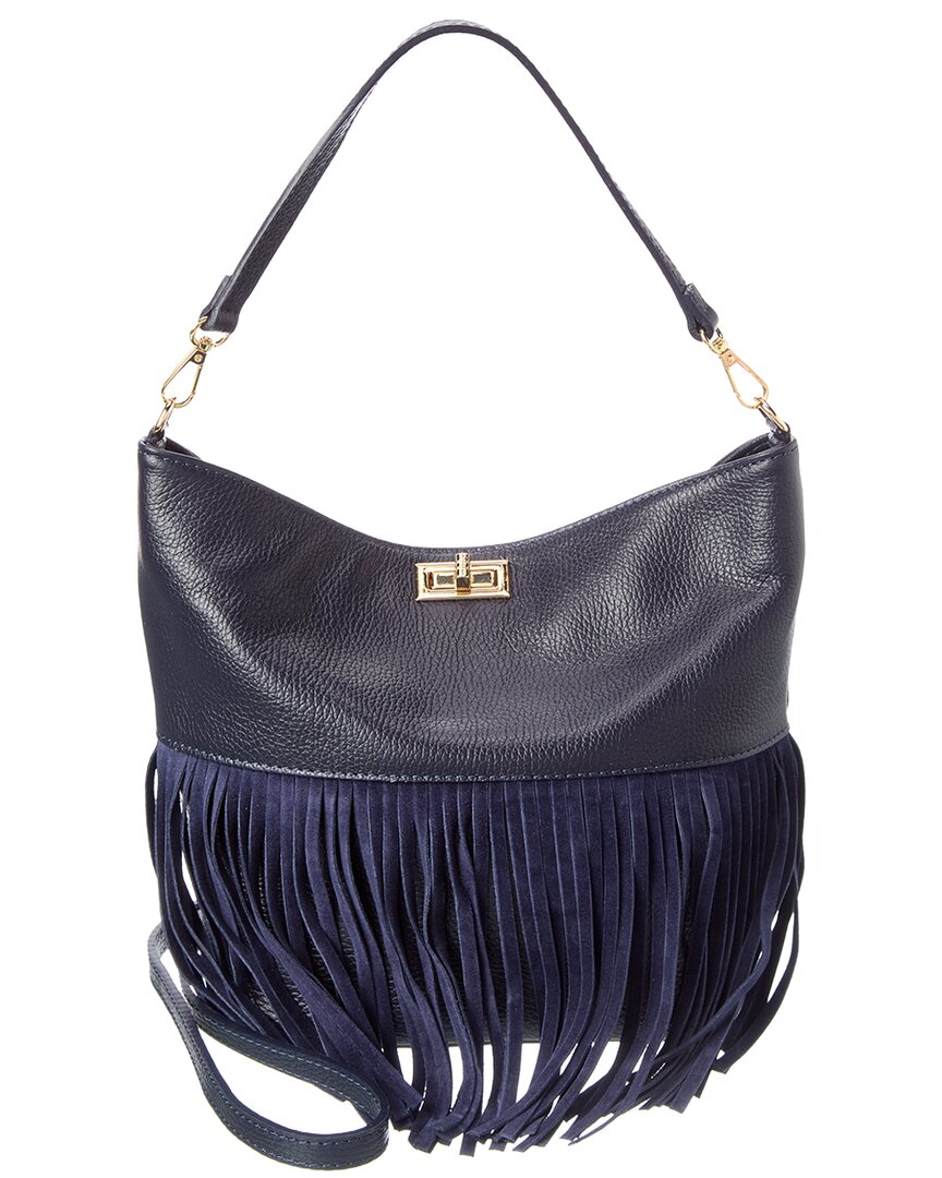 Isabella Rossetti | Womens | Arizona27 Leather Fringe Tote | Navy