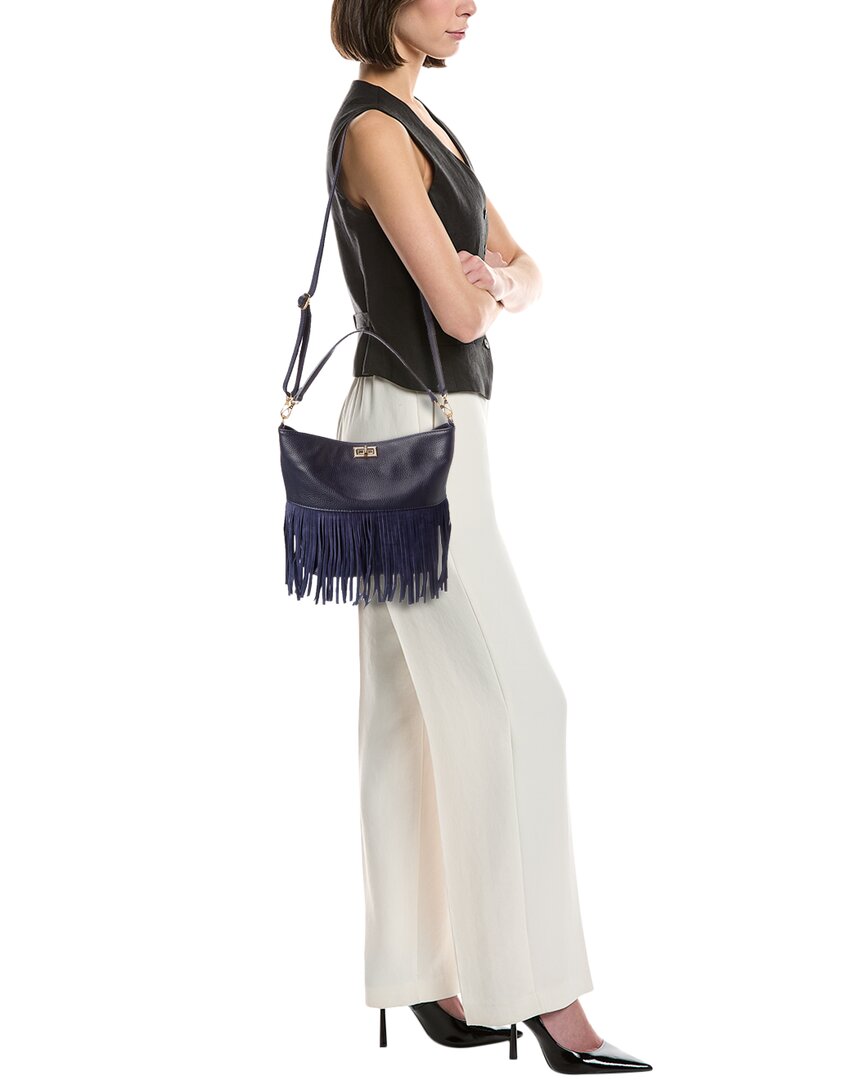 Isabella Rossetti | Womens | Arizona27 Leather Fringe Tote | Navy