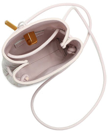 Tiffany & Fred Paris | Unisex | Handwoven Leather Mini Bucket Bag | Pink