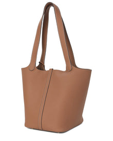 Tiffany & Fred Paris | Womens | Pebbled Leather Bucket Tote | Caramel